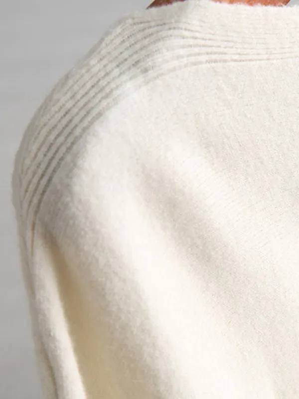 Batwing Sleeves High-Low Solid Color Boat Neck Knitwear Pullovers Sweater