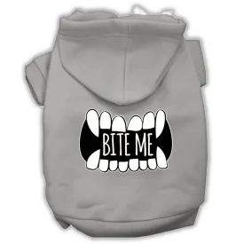 Bite Me Screenprint Dog Hoodie Grey L (14)