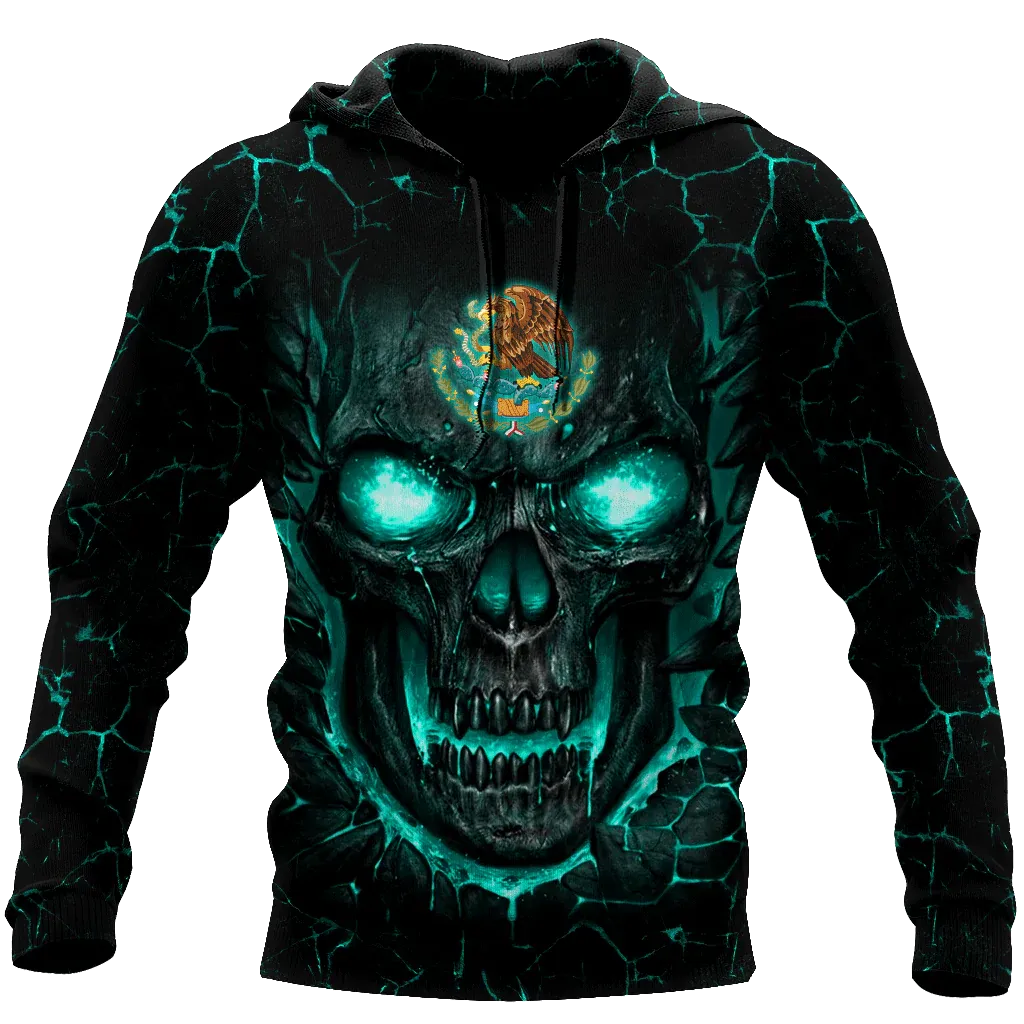 Coolspod Mexico Skull 3D Hoodie For Men And Women, Skull Mexican Hoodie
