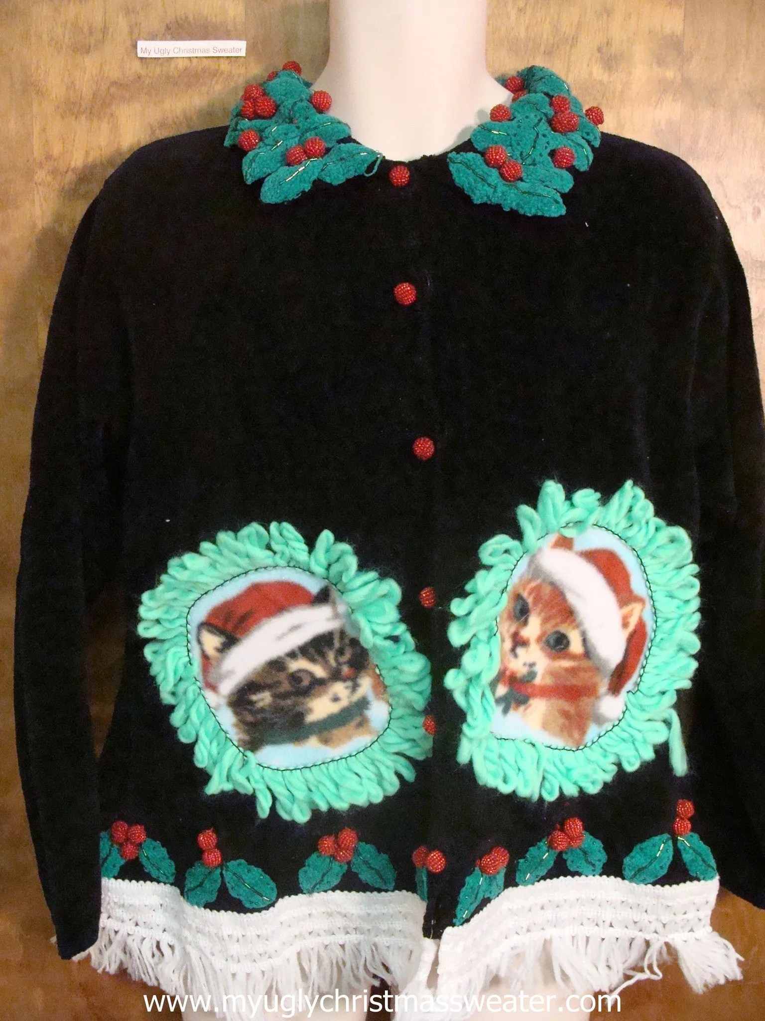 Horrible Holly Christmas Cat Ugly Sweater