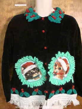 Horrible Holly Christmas Cat Ugly Sweater