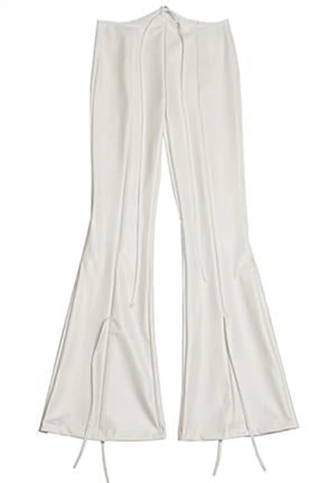 JUDY - PLEATHER FLARE HEM PANTS