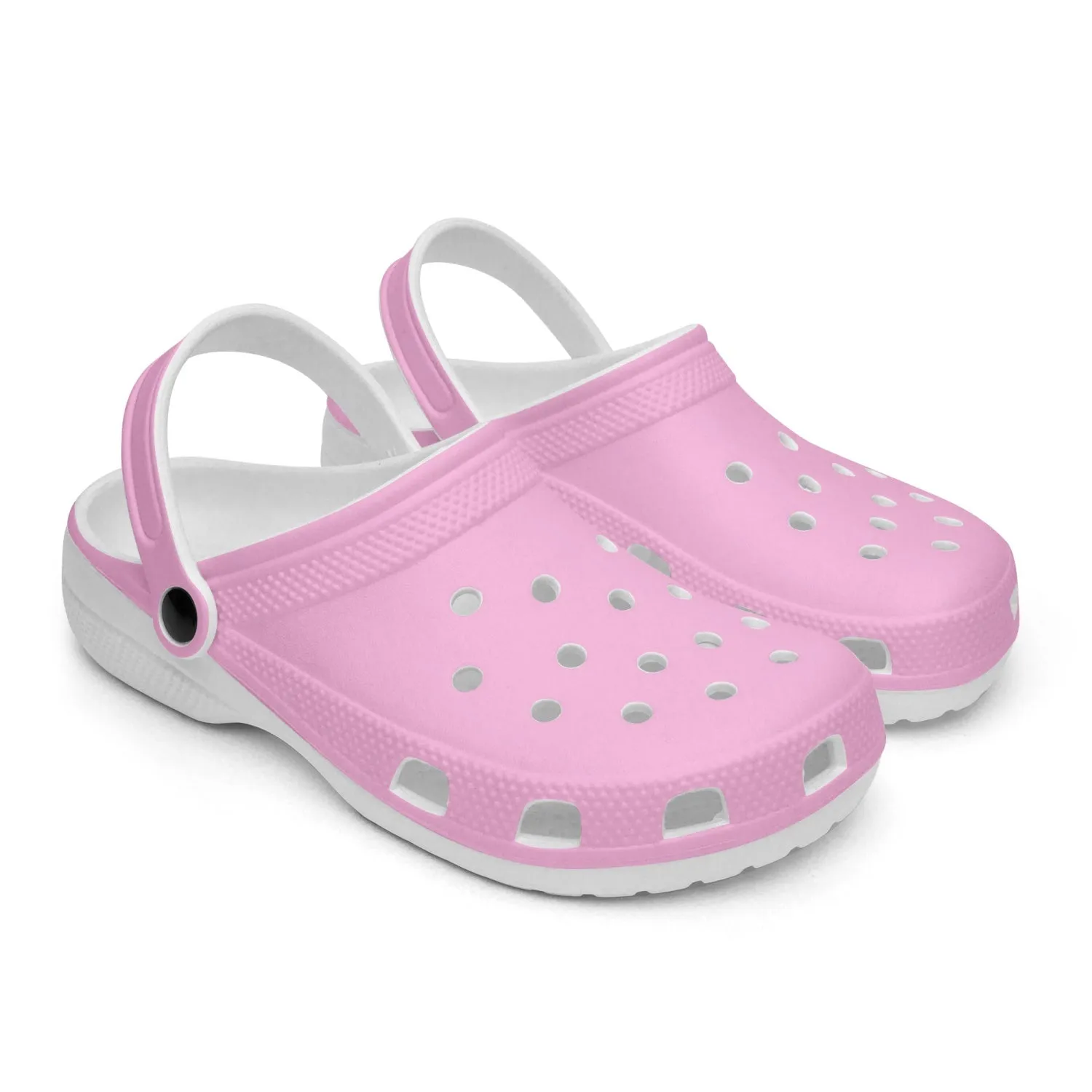 Light Pink Color Unisex Clogs, Best Solid Pastel Pink Color Unisex Classic Lightweight Best Sandals For Men or Women