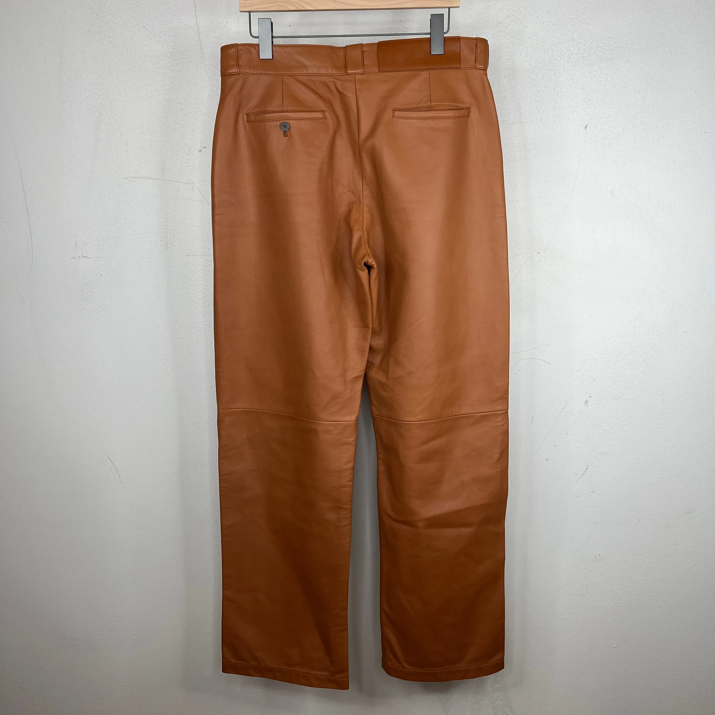 Loewe Tan Leather Pants