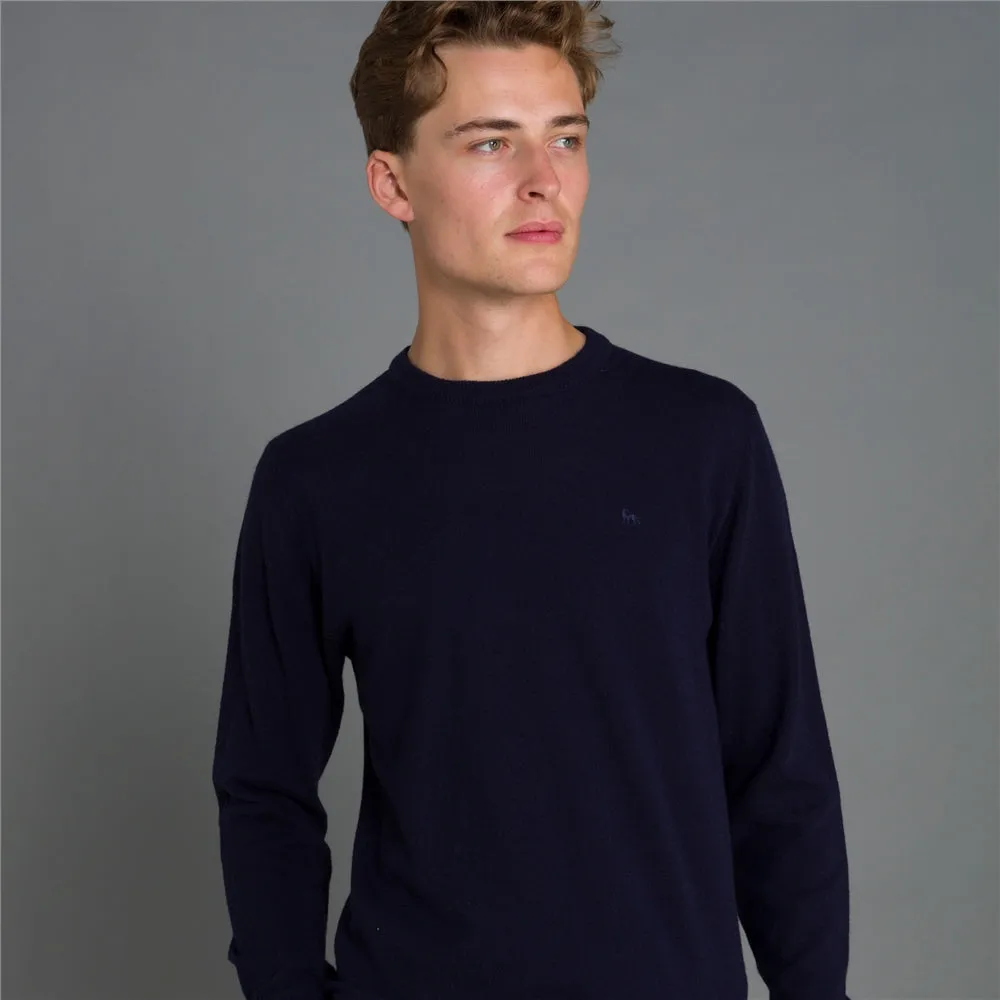 Magee - Lunnaigh, Lambswool Crew Knit, Navy