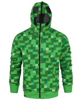 Minecraft Creeper Full Face Men's Hoodie