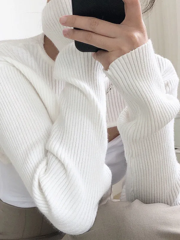 Original Solid Knitwear Short Tops
