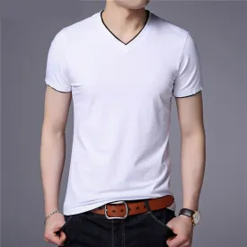 Short Sleeve T Shirt Men | Cotton Tee Shirt Homme Streetwear | Casual V-Neck T-Shirt Men Clothing Tops