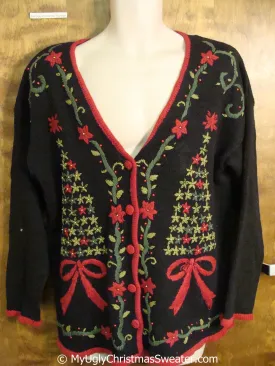 Tacky 80s Red and Black Christmas Sweater