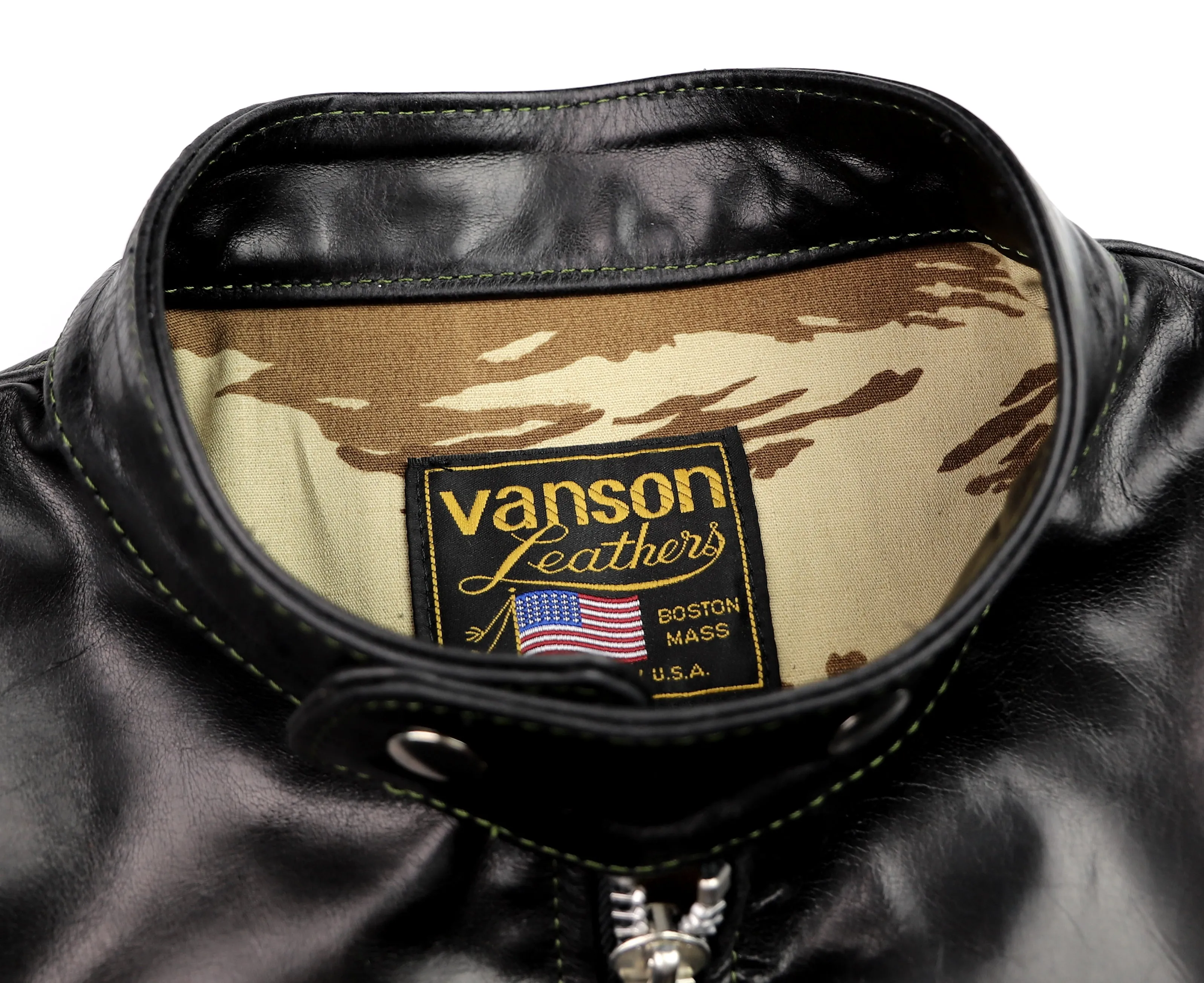 Vanson Agent X Slim Fit Cafe Racer, Black Bainbridge, size Large