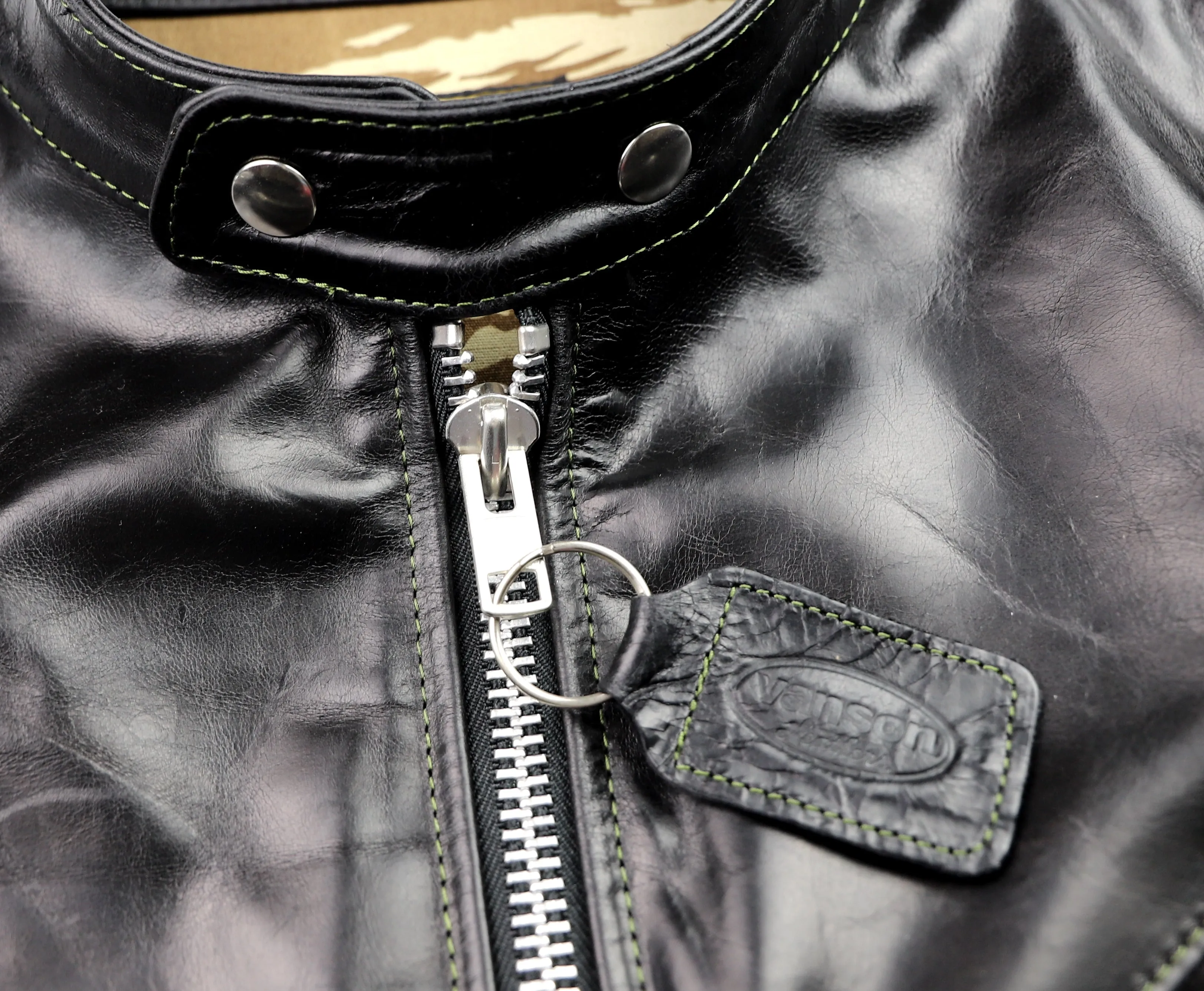 Vanson Agent X Slim Fit Cafe Racer, Black Bainbridge, size Large