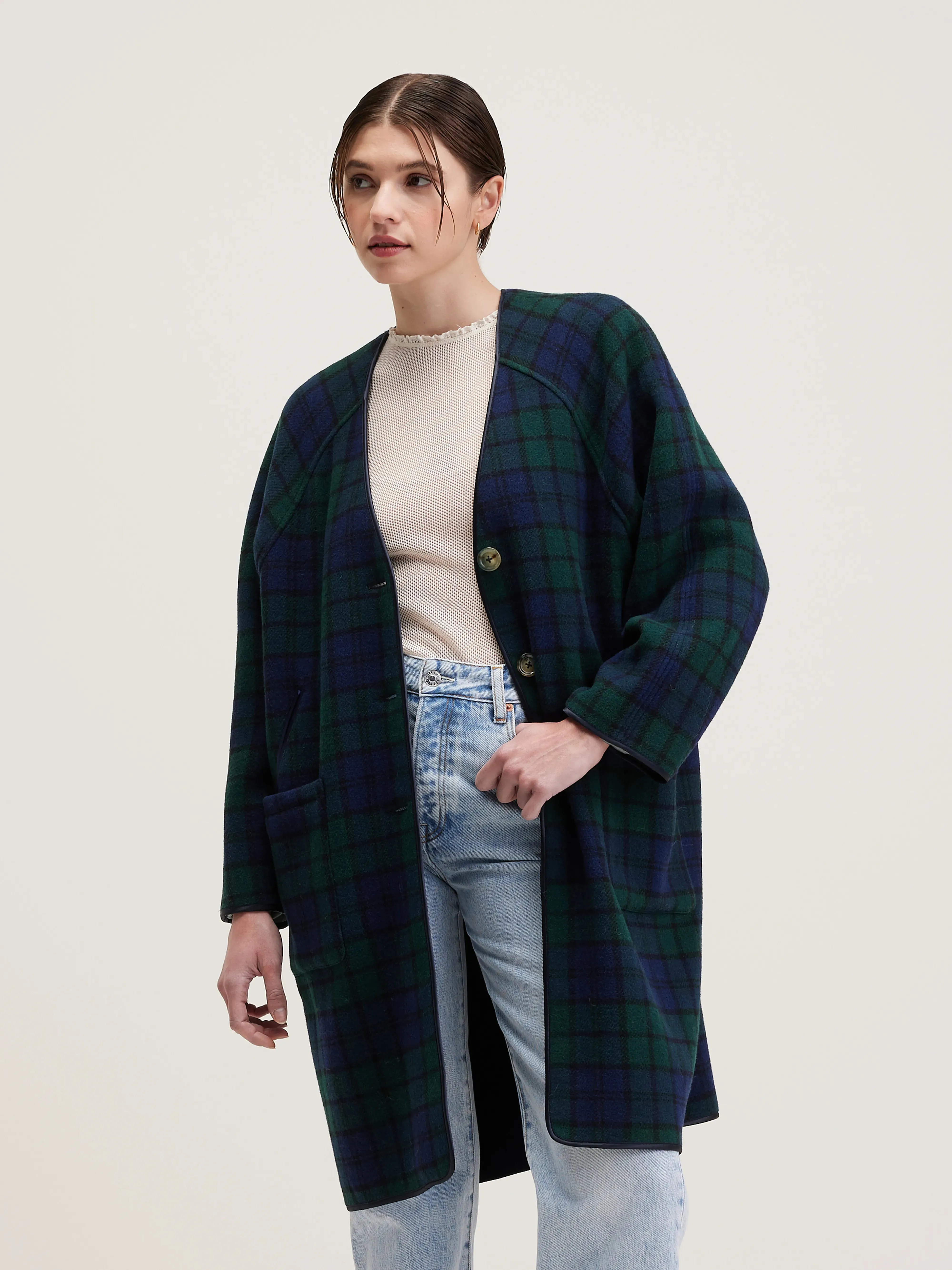 Vendee straight coat (242 / W / CHECK A)