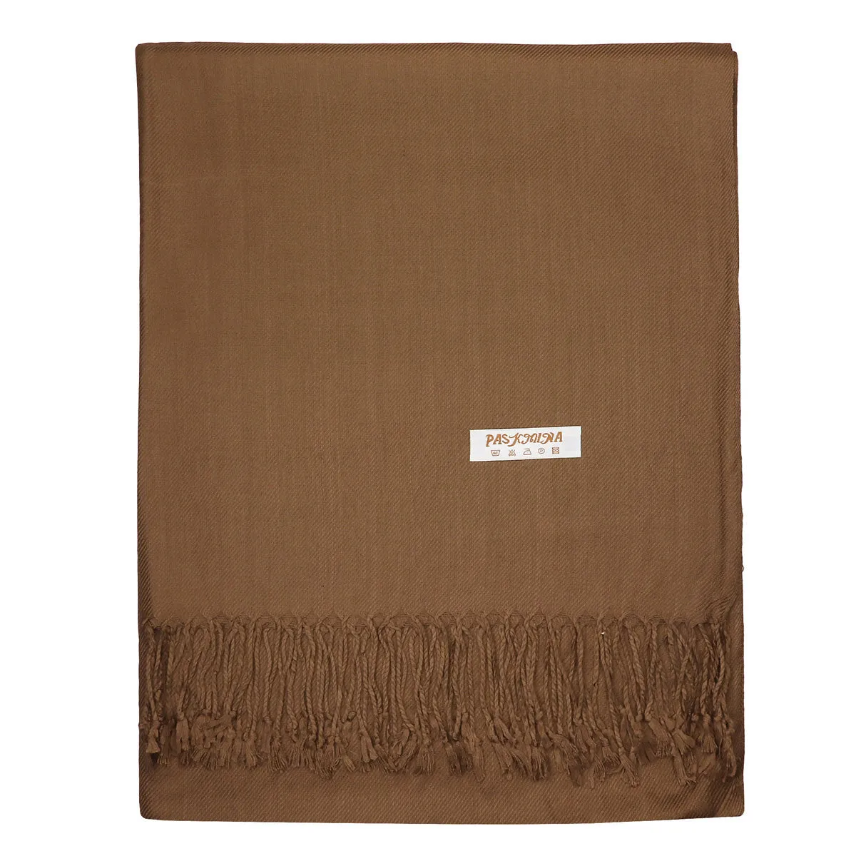 Women's Soft Solid Color Pashmina Shawl Wrap Scarf - Light Brown